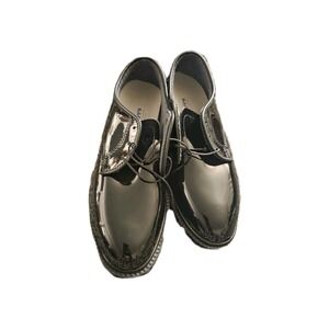 CAPPS Air-Lite Men's 9.5 Black Patent Leather Dress Shoes Oxford Uniform USA